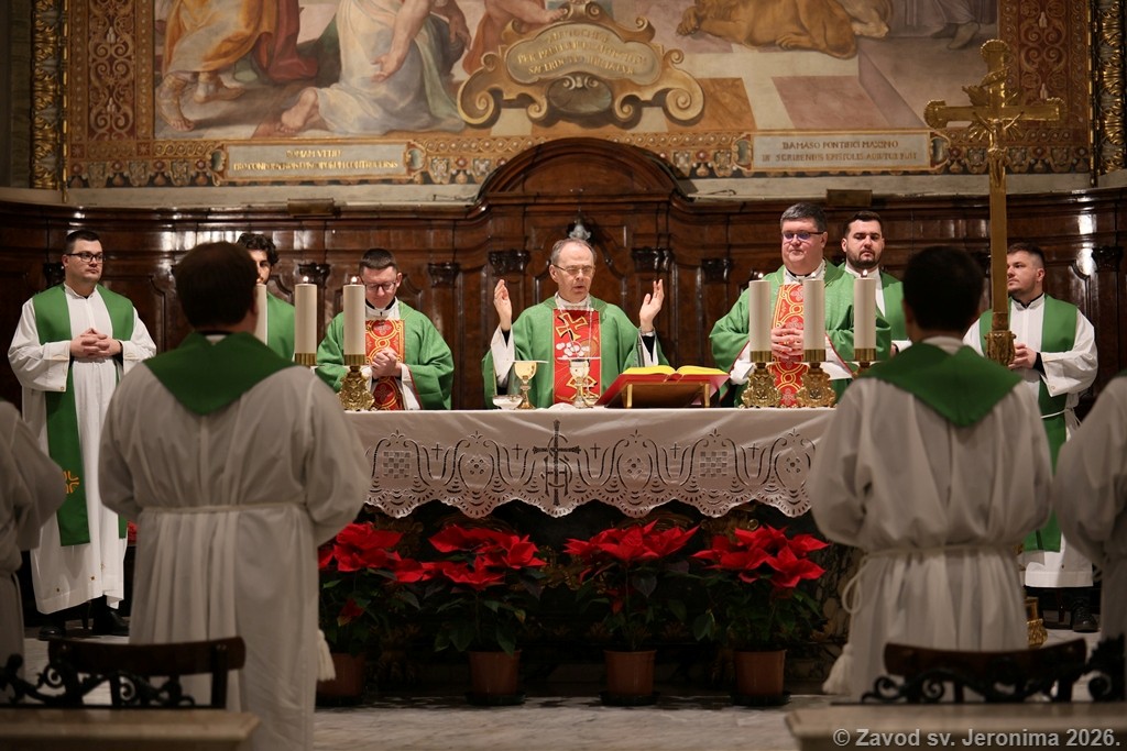 Biskup Radoš u godišnjoj vizitaciji Papinskog hrvatskog zavoda sv. Jeronima u Rimu